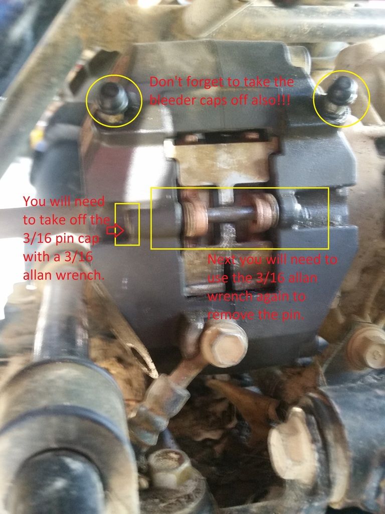 How to change your brake pads for your 660 grizzly! Yamaha Grizzly